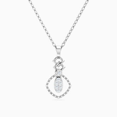 Square Diamond Necklace in 18K Gold - EPC00002