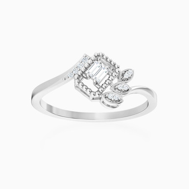 Rectangle Diamond Ring in 18K Gold - ERG00019