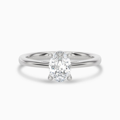 0.66 CT Oval Lab Grown Diamond Statement Ring in 18K Gold - AJR35544