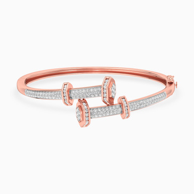 Hexagon Diamond Bangle Bracelet in 18K Gold - KC607728