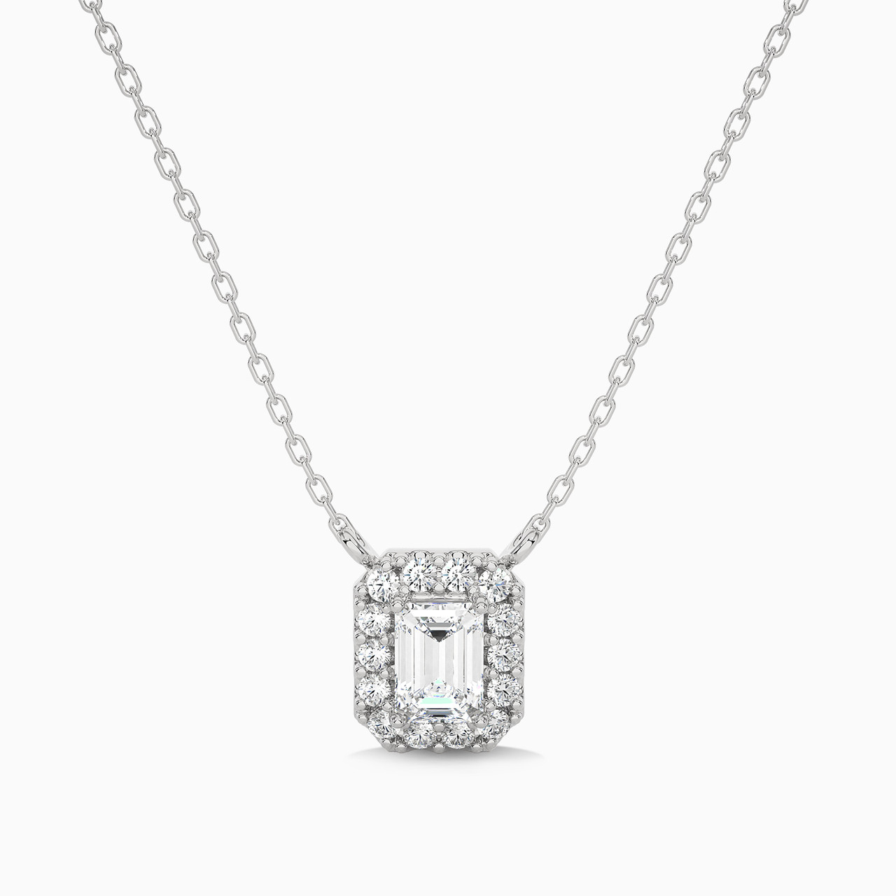 Baguette Lab Grown Diamond Pendant in 18K Gold