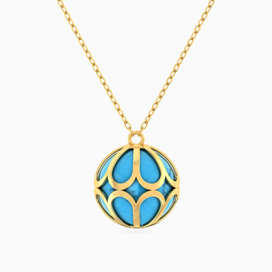 Sphere Colored Stones Necklace in 18K Gold - 111410150008