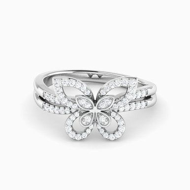 Butterfly Diamond Ring in 18K Gold