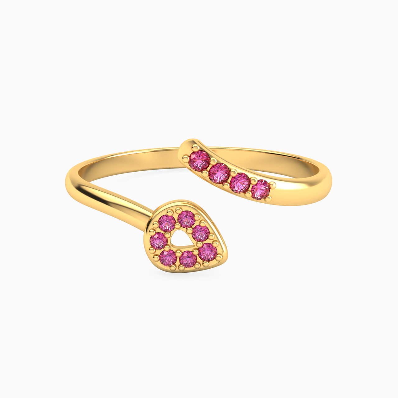 Pear Shaped Colored Stones Two-headed Ring in 18K Gold