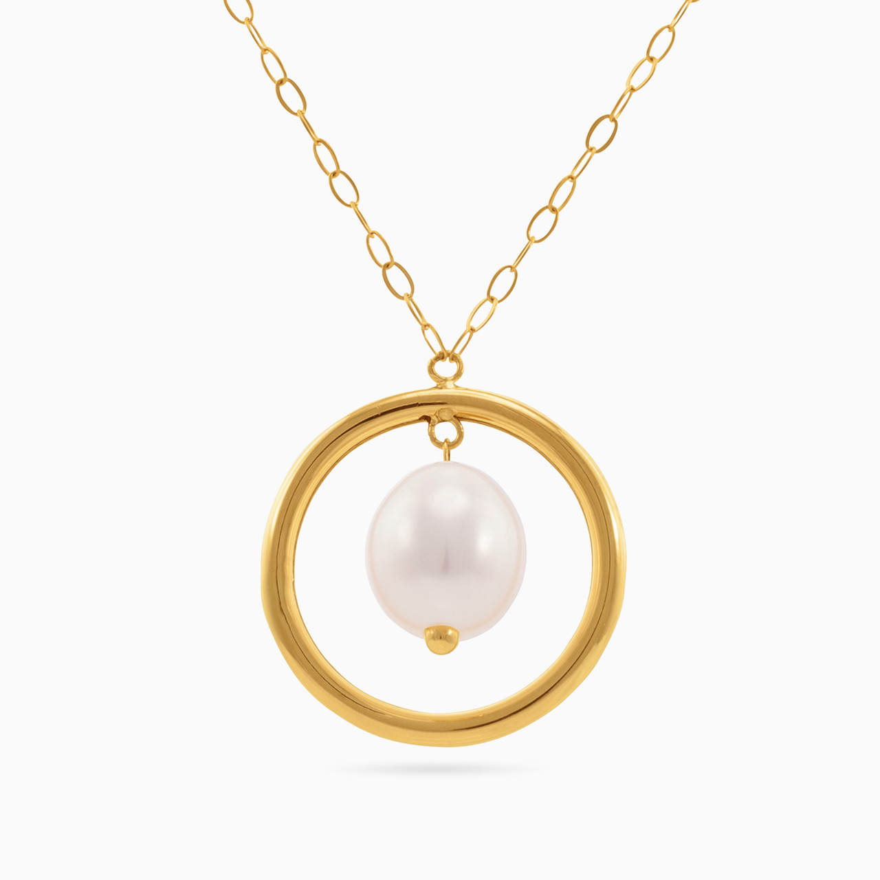 18K Gold Pearl Pendant Necklace