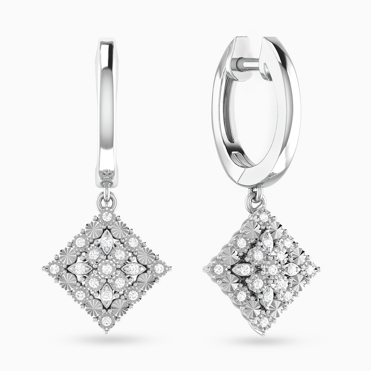 18K Gold Diamond Drop Earrings