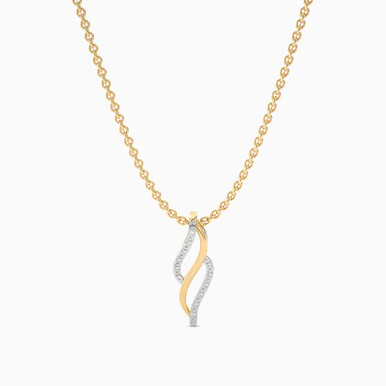 Swirl Diamond Pendant in 18K Gold - SAP04292