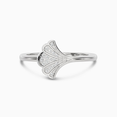 Scallop Diamond Ring in 18K Gold - SAR03401