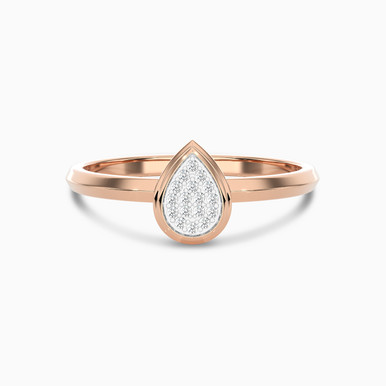 Pear Diamond Ring in 18K Gold - SAR03355
