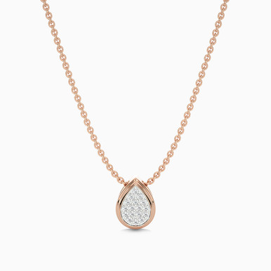 Pear Diamond Pendant in 18K Gold - SAP03355