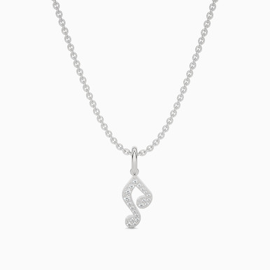 Music Note Diamond Pendant in 18K Gold - SAP03390
