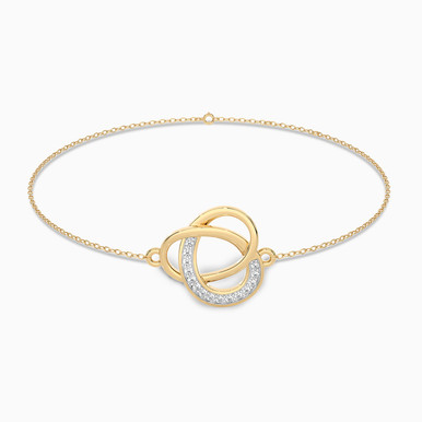 Knot Diamond Chain Bracelet in 18K Gold - SAB02846 Knot Diamond Chain Bracelet in 18K Gold - SAB02846