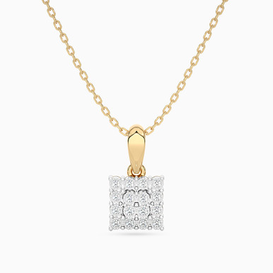 Square Diamond Pendant in 18K Gold - SAP03059