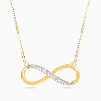 infinity Diamond Necklace in 18K Gold - LNE00178