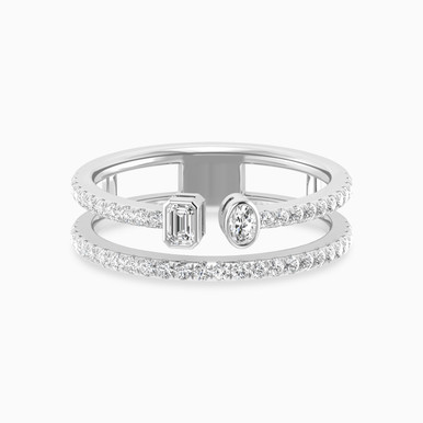 Multi-shaped Diamond Ring in 18K Gold