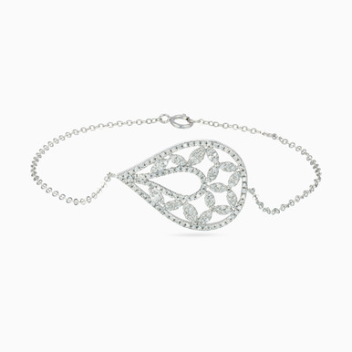 Pear Diamond Chain Bracelet in 18K Gold - LBR50060