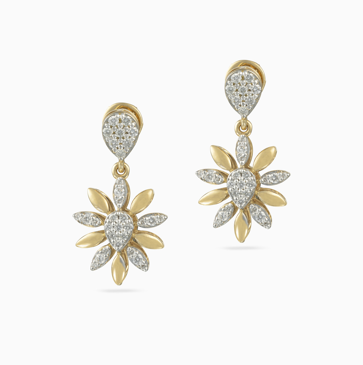 18K Gold Diamond Drop Earrings