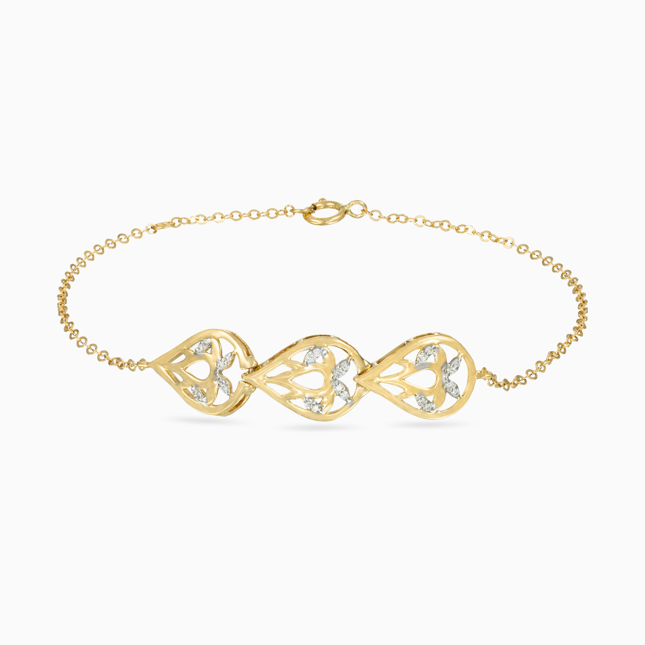 18K Gold Diamond Chain Bracelet