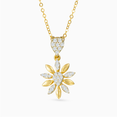 Flower Diamond Necklace in 18K Gold - LNE50054
