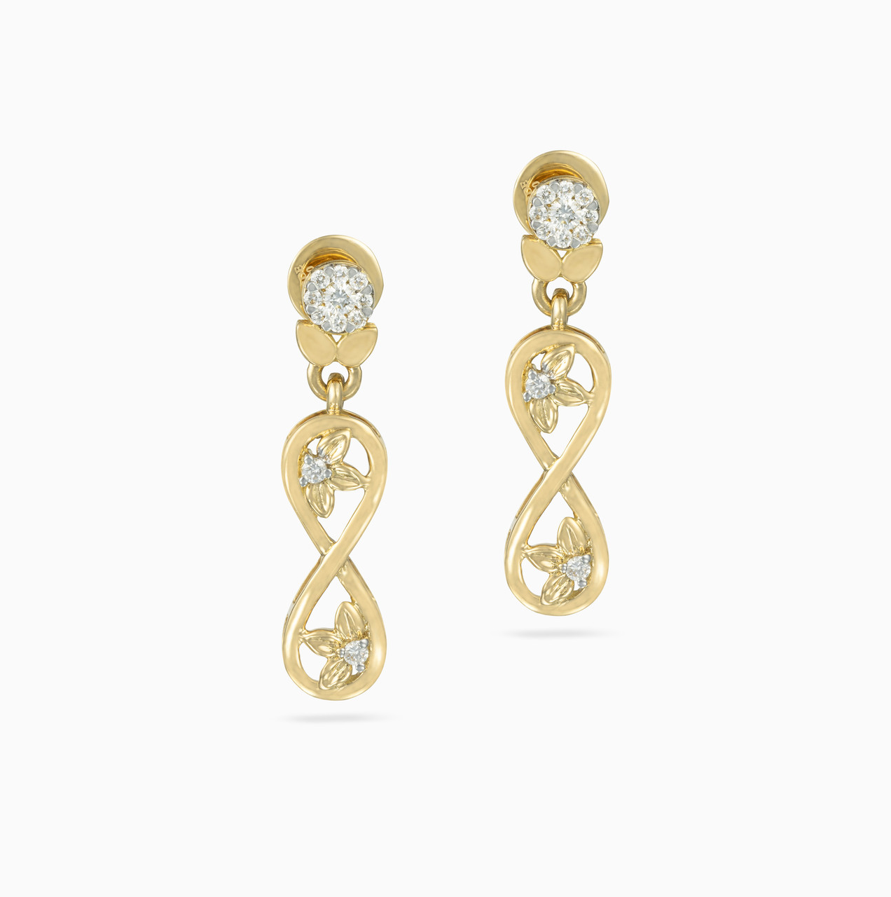 18K Gold Diamond Drop Earrings