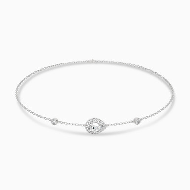 0.96 CT Pear Lab Grown Diamond Chain Bracelet in 18K Gold - AJB02326