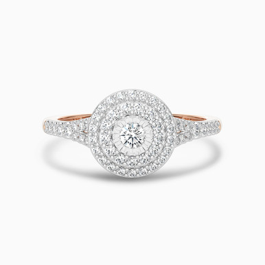 Circle Diamond Ring in 18K Gold - AJR31055-14