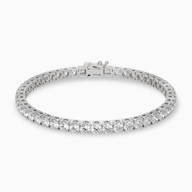 7.37 CT Brilliant Lab Grown Diamond Tennis Bracelet in 18K Gold - AJB01656