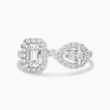 0.93 CT Multishaped Lab Grown Diamond Two headed Ring in 18K Gold - AJR35520