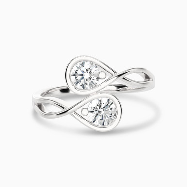 0.7 CT Pear Lab Grown Diamond Two headed Ring in 18K Gold - AJR35532 0.7 CT Pear Lab Grown Diamond Two headed Ring in 18K Gold - AJR35532