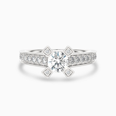 0.79 CT Brilliant Lab Grown Diamond Statement Ring in 18K Gold - AJR35513
