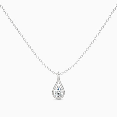 0.71 CT Pear Lab Grown Diamond Necklace in 18K Gold - AJN02631