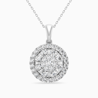 Circle Diamond Pendant in 18K Gold - PD98687 Circle Diamond Pendant in 18K Gold - PD98687