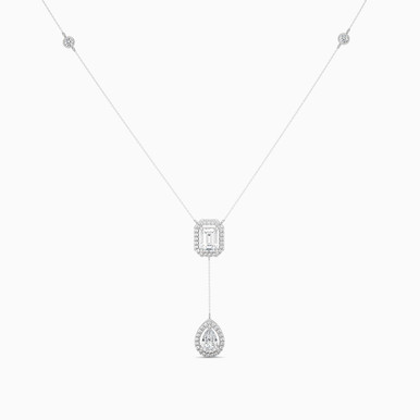 1.56 CT Multishaped Lab Grown Diamond Necklace in 18K Gold - AJN02636