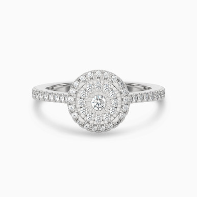 Circle Diamond Ring in 18K Gold - AMR03332-14