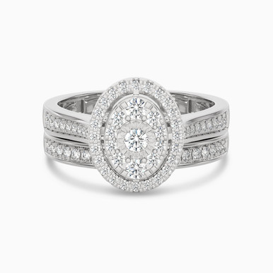 Oval Diamond Ring in 18K Gold - AJR30589-14