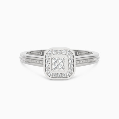 Square Diamond Ring in 18K Gold - AJR30961-14