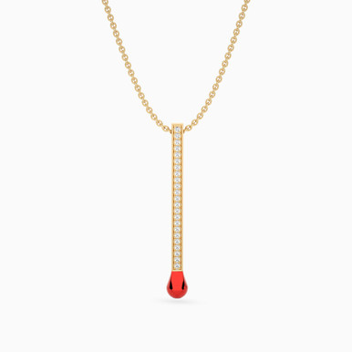 Matchstick Diamonds & Enamel Coated Pendant in 18K Gold - 31046110010