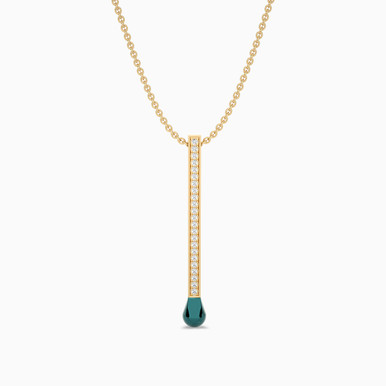 Matchstick Diamonds & Enamel Coated Pendant in 18K Gold - 31046110011