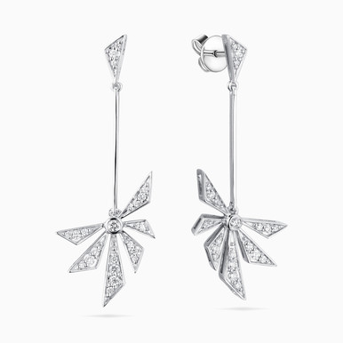 Flower Diamond Drop Earrings in 18K Gold - ER104831W8