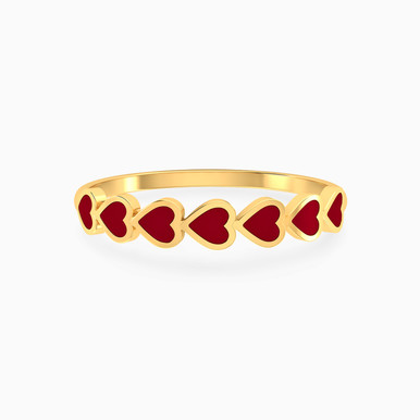 Heart Shaped Enamel Coated Statement Ring in 18K Gold - 21048110733