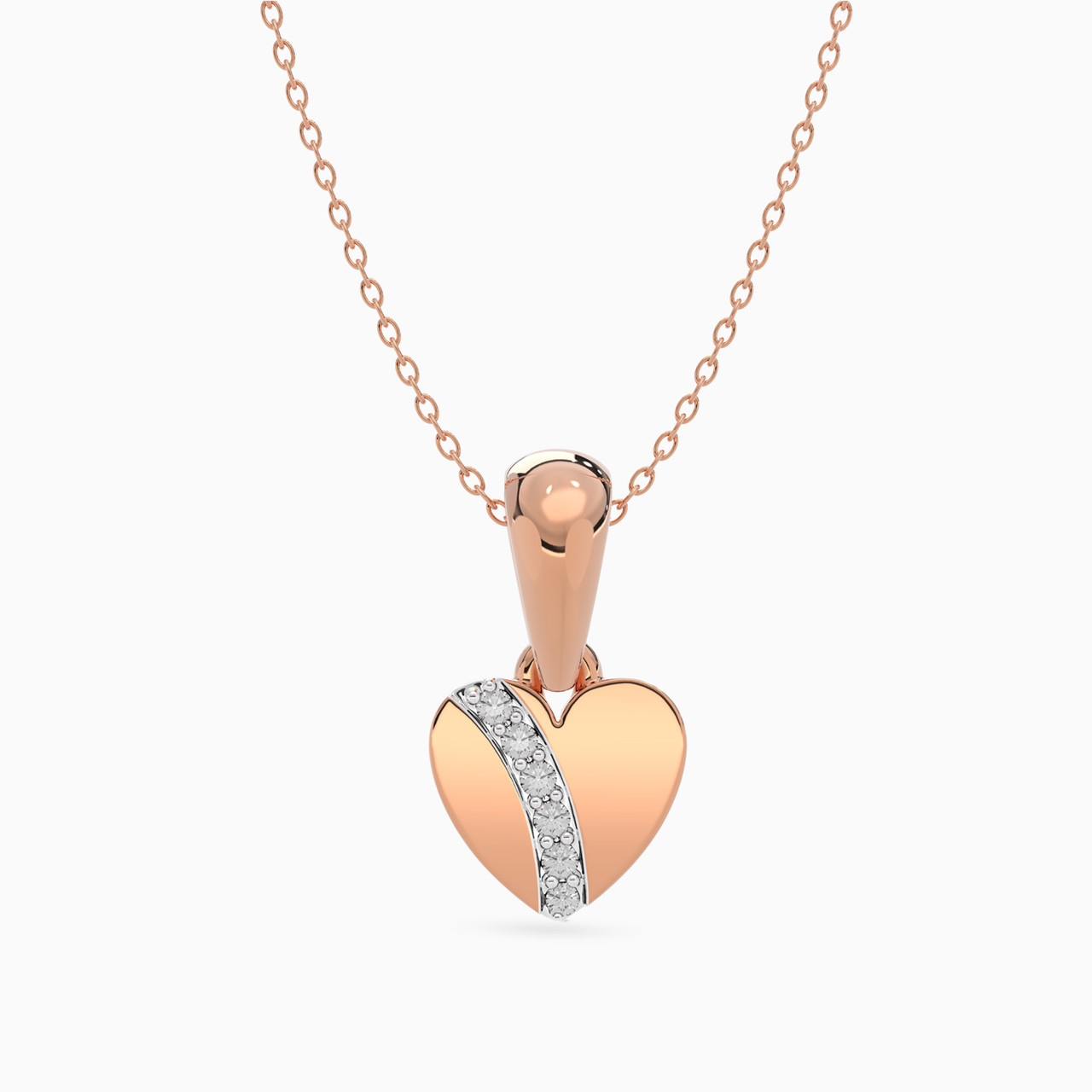 Heart Shaped Diamond Kids Pendant in 18K Gold