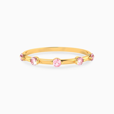 Round Shaped Rose Stone Statement Ring in 18K Gold - 21048110773