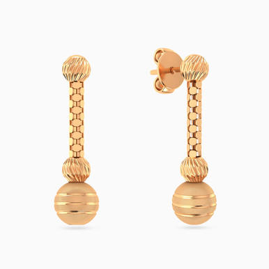 Beaded Drop Earrings in 21K Gold - 12003020025