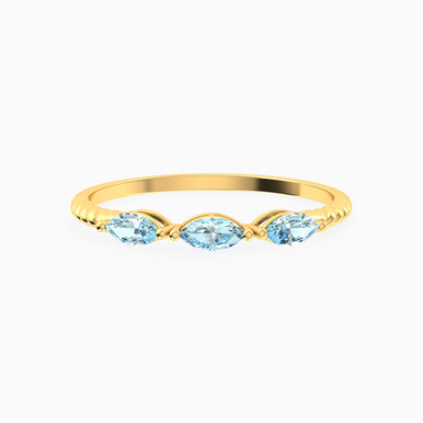 Marquise Shaped Colored Stones Statement Ring in 18K Gold - 21048110734