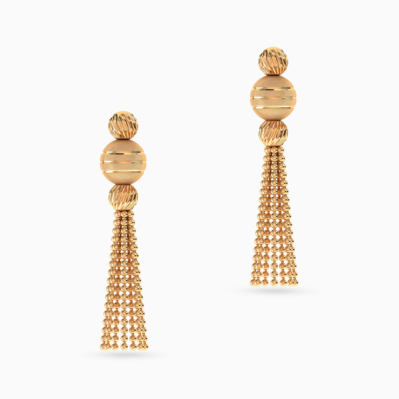 Multi-shaped Drop Earrings in 21K Gold