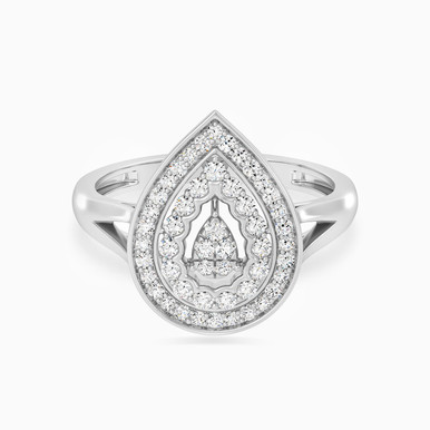Pear Diamond Ring in 18K Gold - KR609683