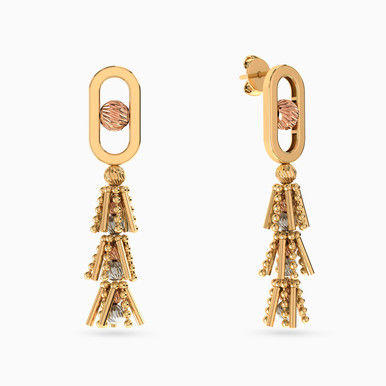 Tassel Drop Earrings in 21K Gold - 12003020026