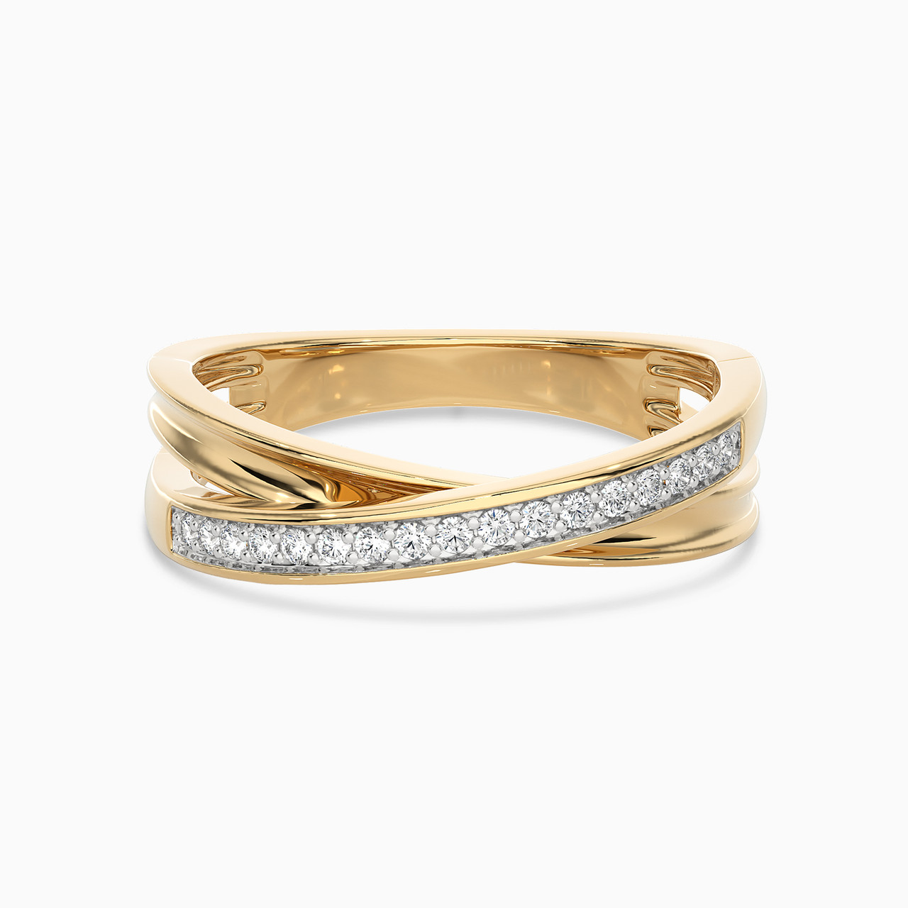 X-Shaped Diamond Statement Ring in 18K Gold