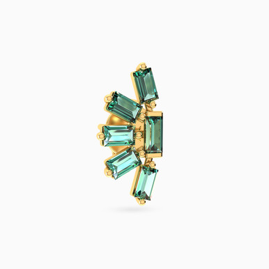 Baguette Shaped Green Stones Stud Earring in 18K Gold - 21051110369