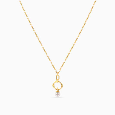 Circle Pearl Necklace in 18K Gold - 111406100082